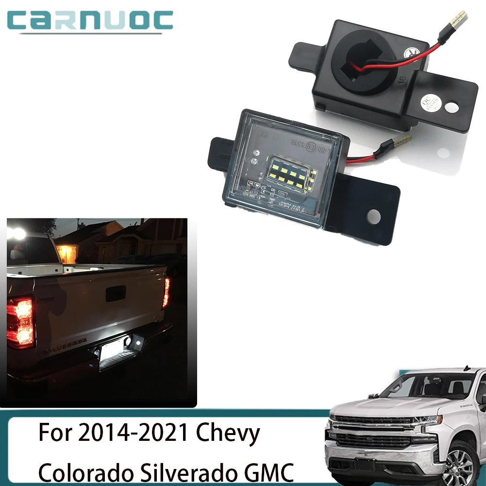 Светодиодные фонари номерного знака для Chevy Colorado Silverado GMC Canyon Sierra 1500 2014-2021 6000K, белые лампы в сборе, замена
