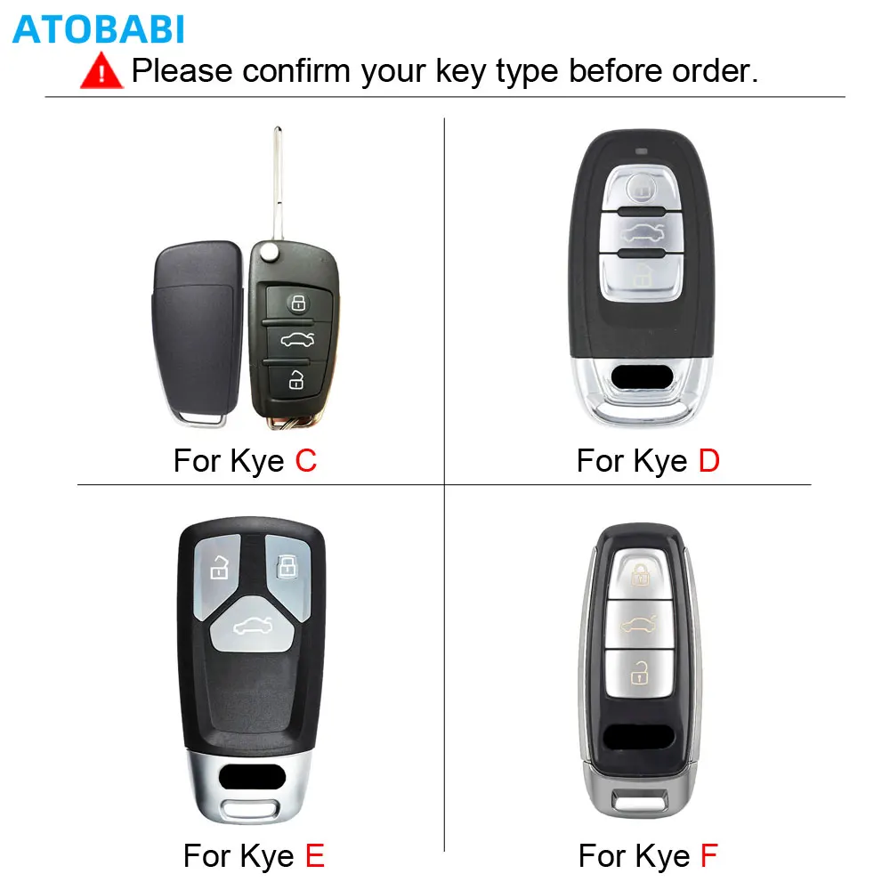 Leder Auto Schlüssel Abdeckung Tasche Für Audi A1 A2 A3 A4 A5 A6 A7 A8 Q2 Q3 Q5 Q6 Q7 Q8 S1 S3 S4 S5 S7 Fernbedienung Fobs Shell Fällen Zubehör – Detail 1