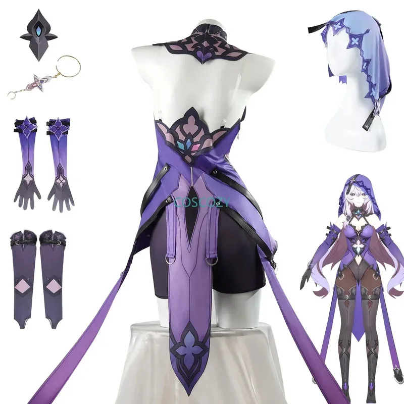 qq023Game Honkai Star Rail Cosplay Costume Wig Gloves Black Swan Uniform Halloween Carnival Role Play Outfits Party P