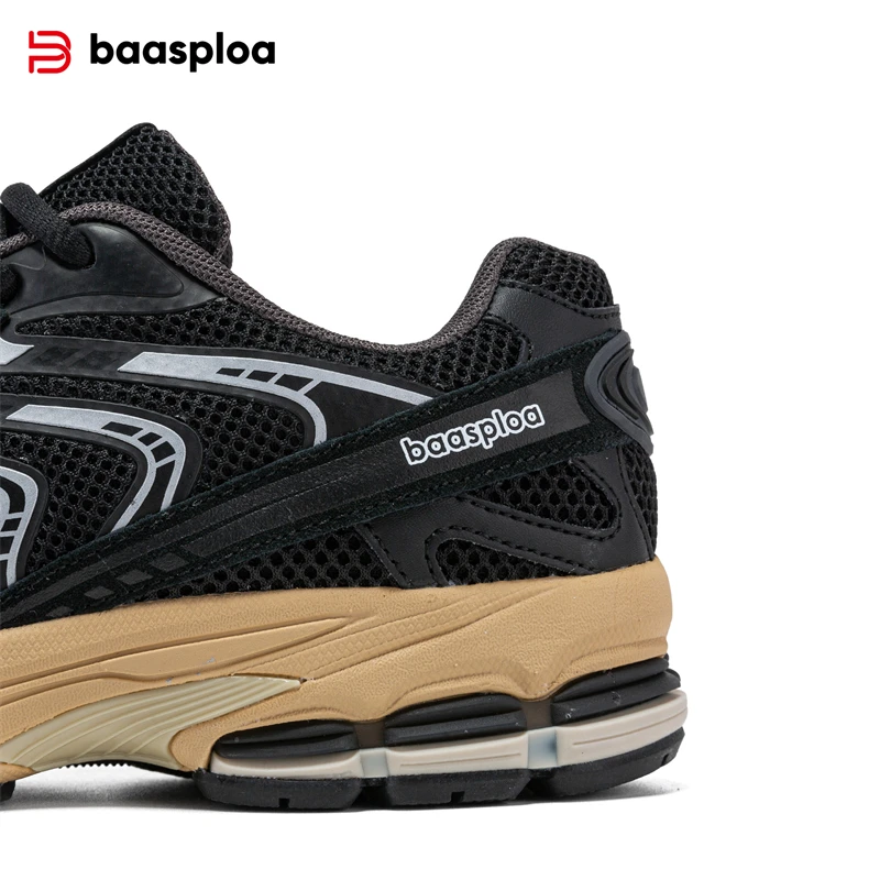 Baasploa Men Running Shoes Summer Mesh Breathable Vintage Shoes High Quality Fashion 2025 Male Cushioning Elaticity Sport Shoes - Image 6