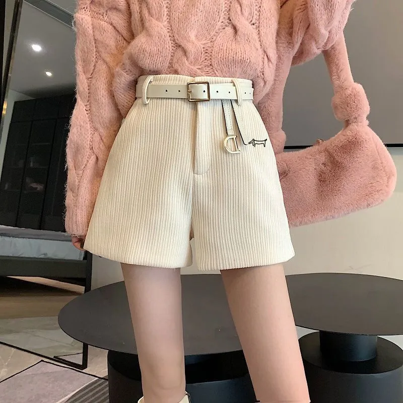 명품 Golf Belt Anew Women's Golf Wear Autumn Winter 2024 Korean Golf Shorts High Waist Corduroy Boots and Pants Women Golf Clothes