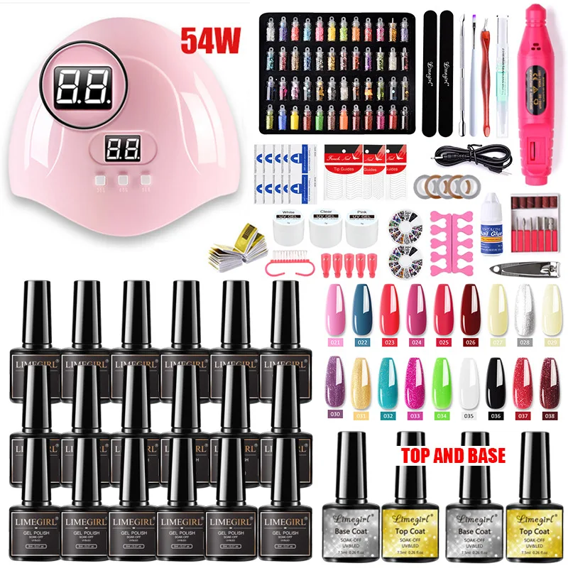 

gel nail polish For nails art with base gel top coat gel nail sets & kits with uv led nail lamp