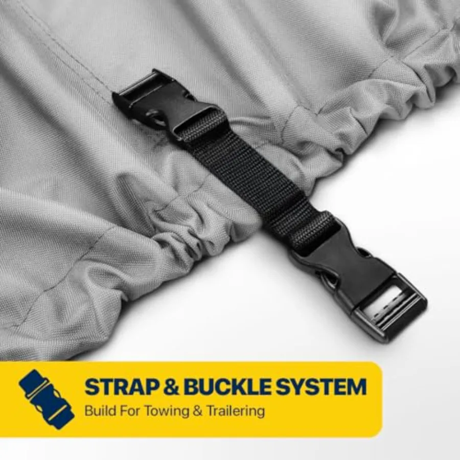 غطاء قارب احترافي مقاوم للماء لحماية جميع الأحوال الجوية من الدرجة البحرية يناسب ما يصل إلى 18'19.6 بوصة طول 82 وات مثالي لقارب الجهير VHull Runabout