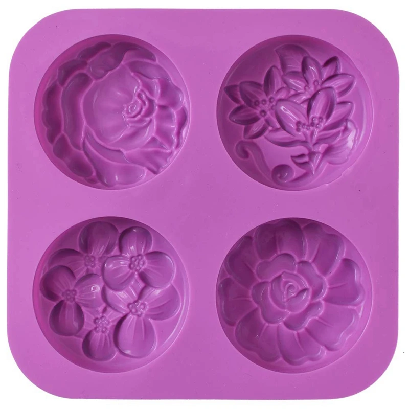 Flower Silicone Soap Molds, Homemade Soap Mold, Muffin, Pudding, Jelly, Brownie And Cheesecake(1Pcs)