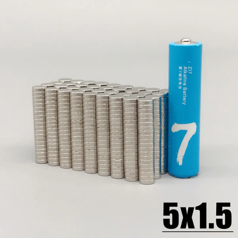 100/200/500/1000Pcs Disc Magnet 5x1.5mm N35 Round Neodymium Magnet 5x1.5 mm Rare Earth Strong Permanent Magnet 5*1.5 Accessory