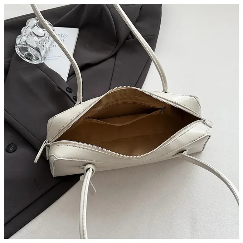 Vintage Lange Schultertasche für Damen, Luxuriöse Rindsleder-Handtasche, Damen-Umhängetasche für Pendlerinnen und Einkäufe – Detail 18