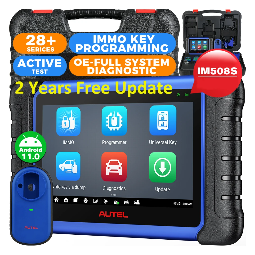 Autel MaxiIM IM508S Auto OBD2 IMMO Key Programming Diagnostic Tools Programmer Scanner ECU Coding Key Learning with XP200 Key Programmer OE All Systems 2 Years Free Update PK KM100