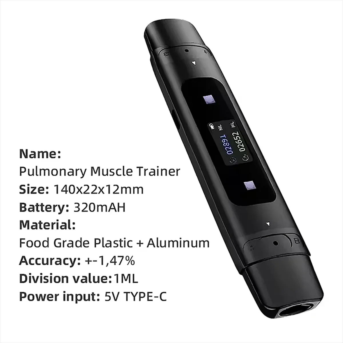 جهاز قياس التنفس الجديد من RISEN مزود بتقنية البلوتوث لتسجيل بيانات الهاتف المحمول، مناسب لتدريب الرئة للأطفال والكبار