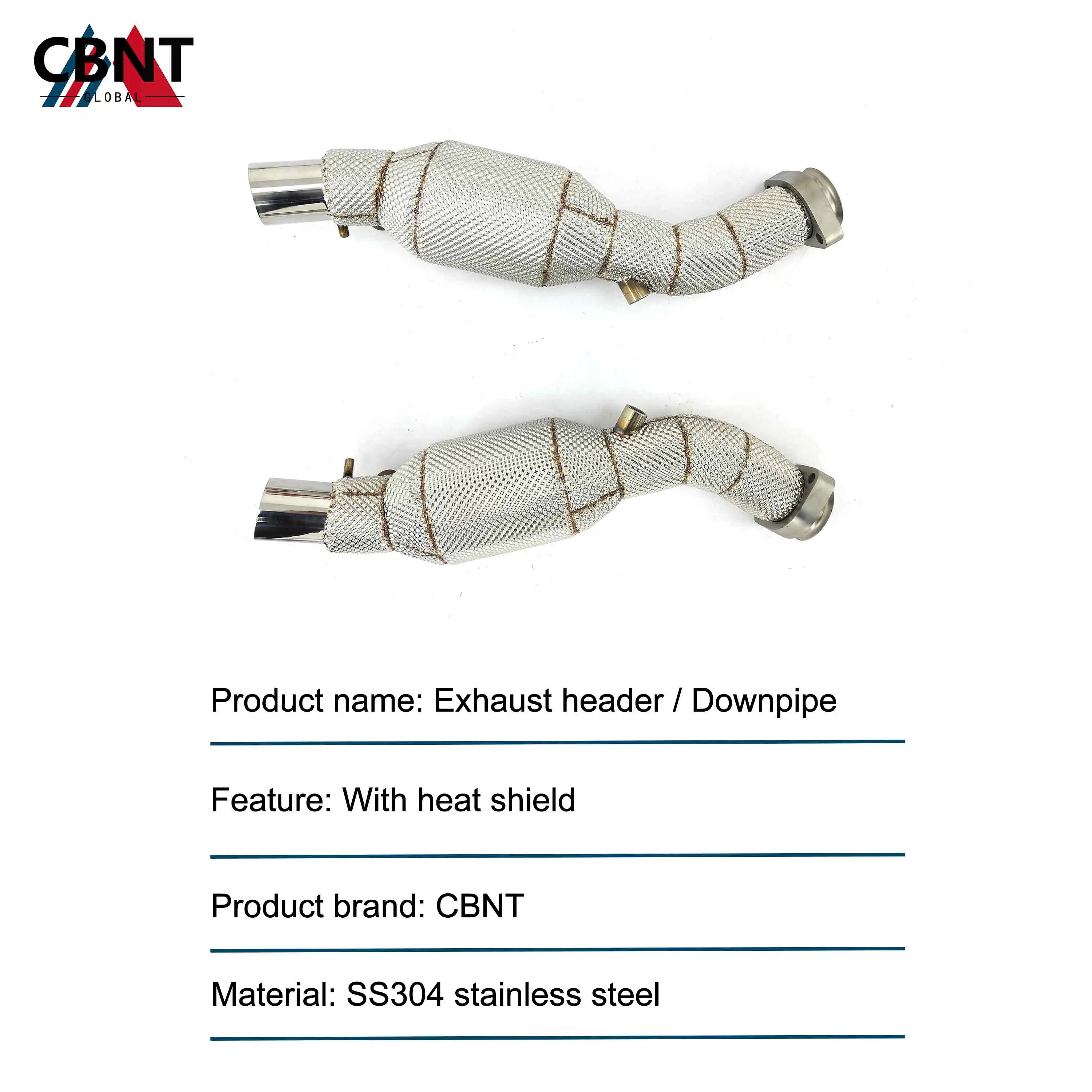 CBNT Catless/Catted Downpipe With Catalytic Converter for Ferrari 360 F360 3.6L SS304 Tuning Kit Exhaust Pipe Accessories