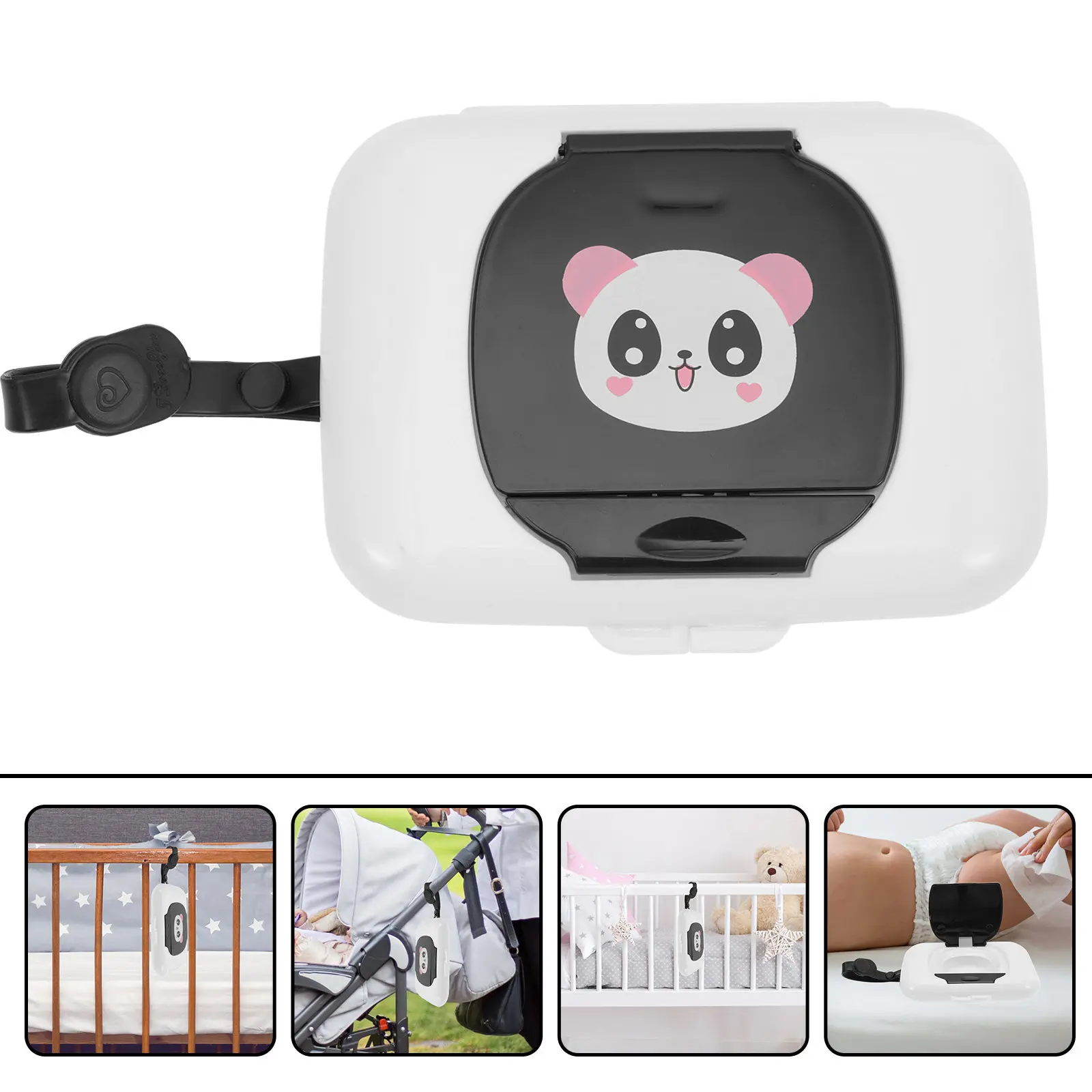 Baby Wet Wipes Holder Portable Box with Button Lid for Outdoor Use Stroller Crib Baby Wipe Dispenser Wipe Holder view 5