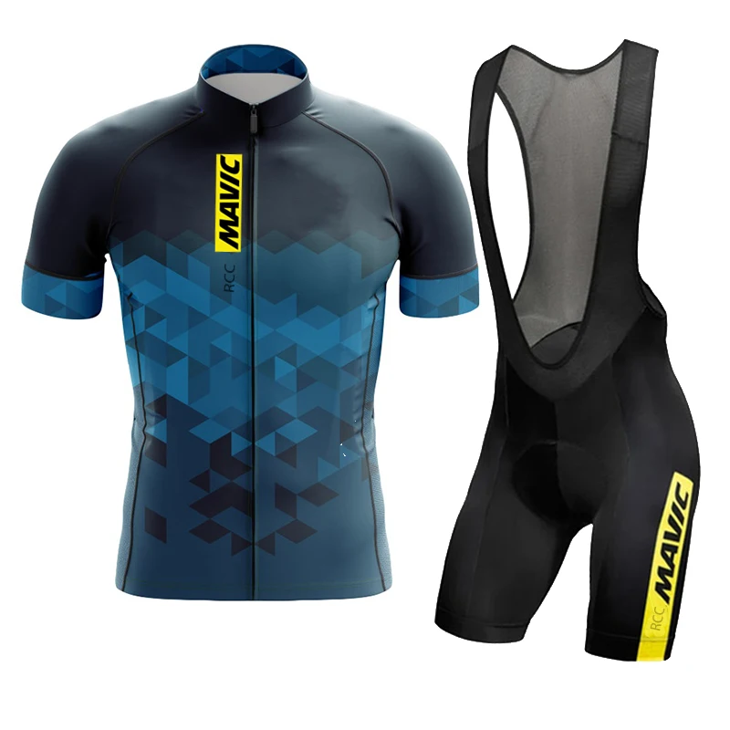 

RCC MAVIC Cycling Jersey Set Short Sleeve Cycling Suit Summer Pro Team Road Racing Bike Clothing Breathable MTB Cycling Bib Suit