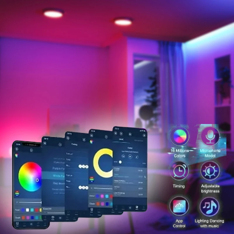 5050 RGB Bluetooth LED Light Strip Remote Control Panel Diode LED Neon Night Light for Room TV
