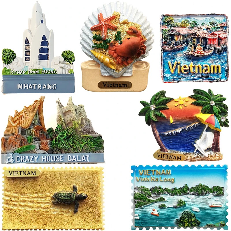 Vietnam Da Lat Nha Trang Halong Bay Fridge Magnets Message Board Decorative AsiaTravel Souvenir Refrigerator Sticker Home Decor