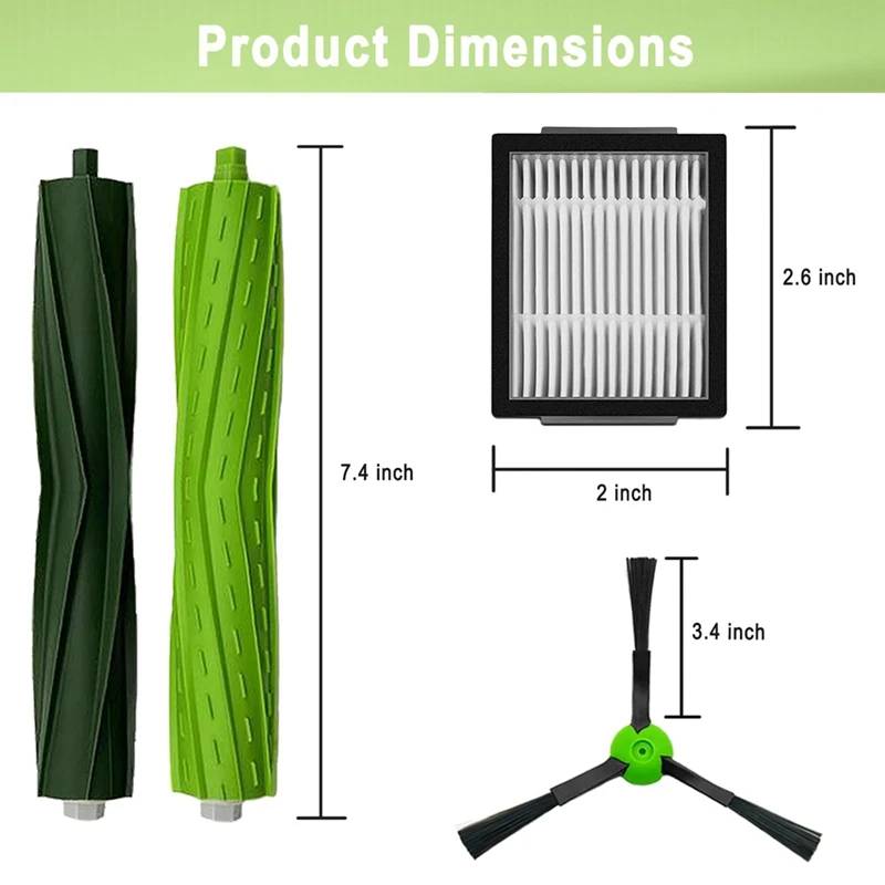 Escovas de borracha multi-superfície para roomba i3 i3 + i7 i7 + i4 i6 i6 + i8 i8 +/plus e5 e6 e7 j7 i, e & j séries peças de reposição