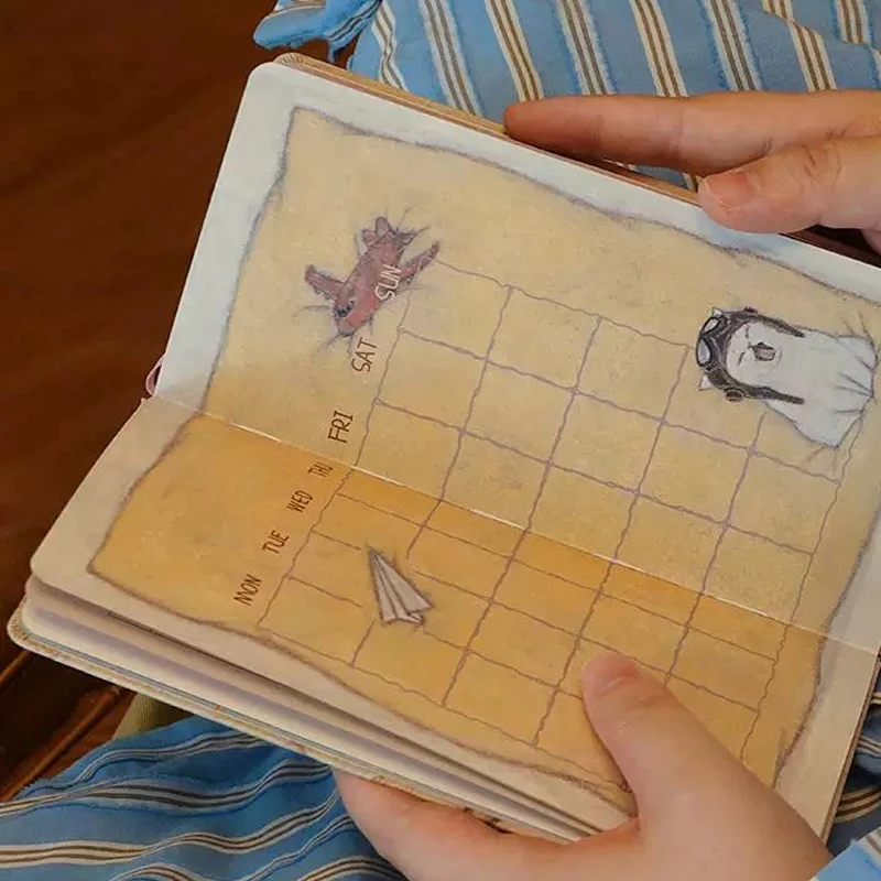 Portable Pocket Book Color Inner Page Daily Planner Cartoon Illustration Cute Little Elephant Schedule Planning Notebook