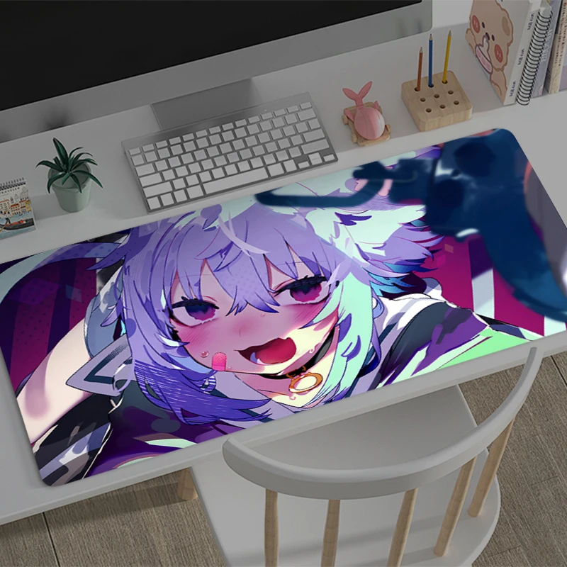 

Коврик для мыши большой Hololive Nekomata Okayu резиновый коврик для клавиатуры и мыши противоскользящий коврик для геймера подставка для ноутбука ковер для ПК коврик для мыши