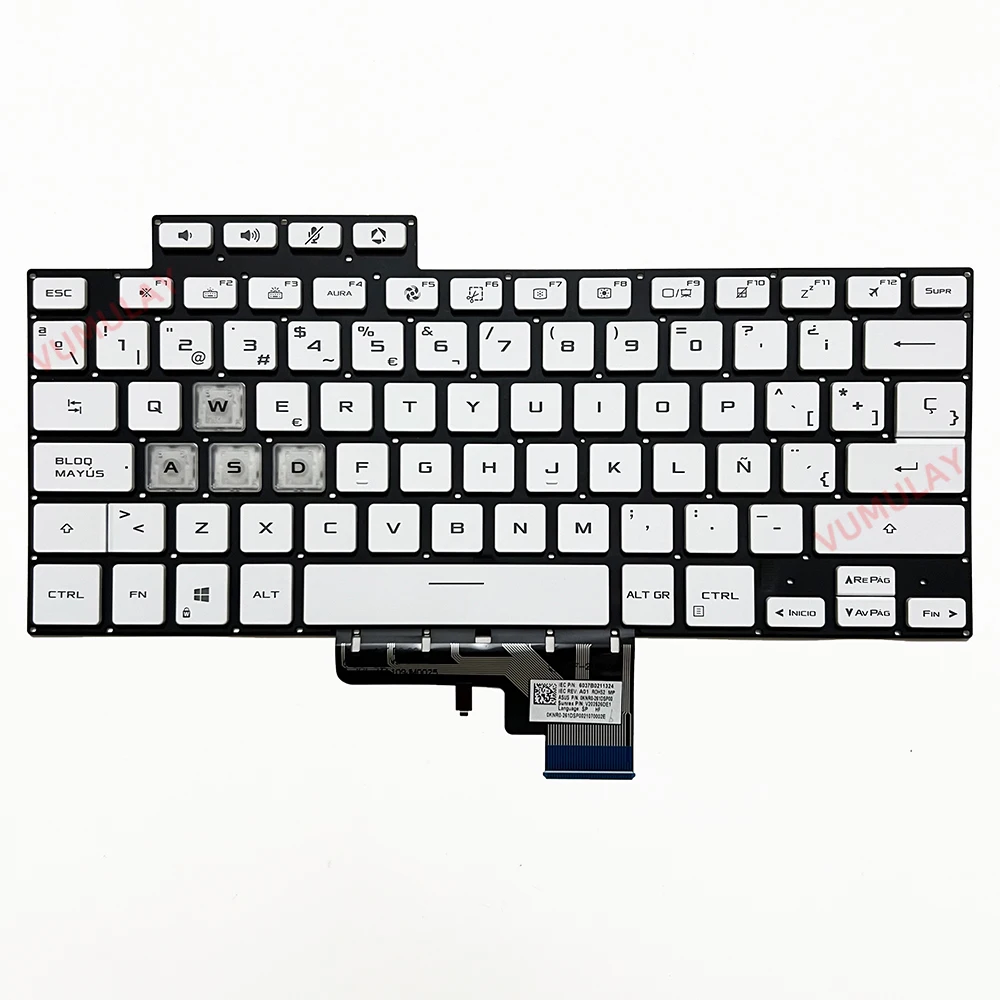 Imagem -04 - Teclado Retroiluminado para Asus Asus Traço Tuf F15 Fx516 Fx516p Fx516pr Fx516pm Fx516pc Fa516 Tuf516pm Tuf516pr V202526de1 Espanhol