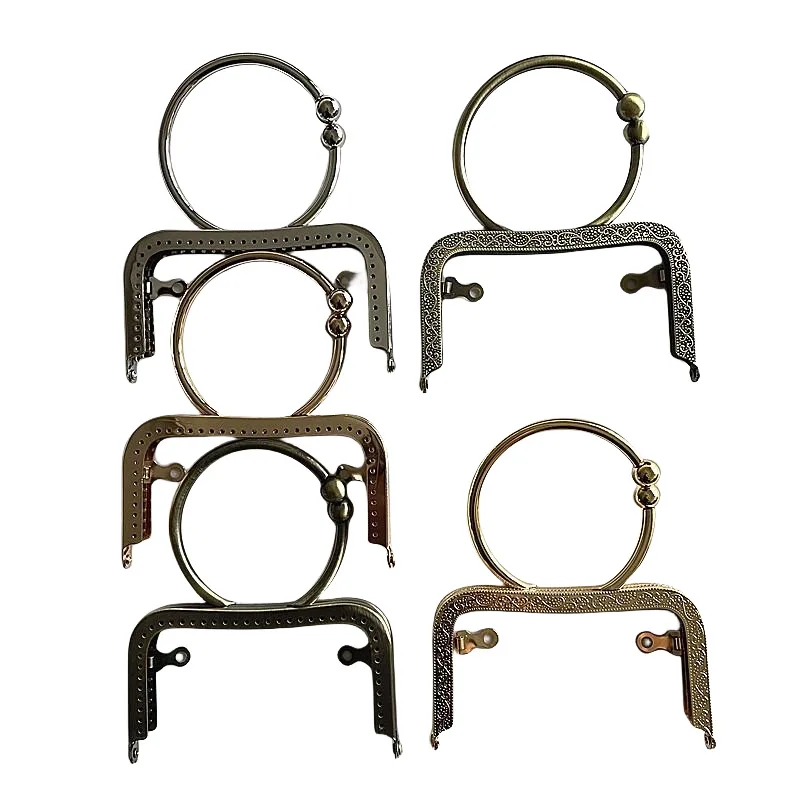 

12.5cm DIY M Ring Metal Purse Frame Antique Bronze Silver Black Kiss Clasp Handle for Bag Sewing Craft Tailor Crafts Supplies