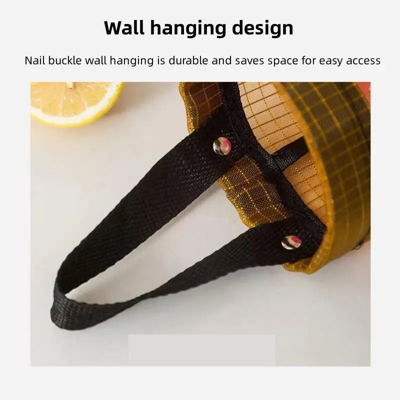 Kitchen Cabinet Door Hanging Mesh Organizer Bag Large Capacity Garbage Rack Distributor for Kitchen Pantry Storage
