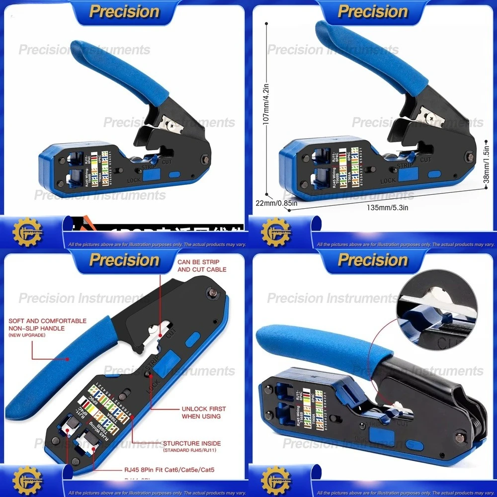 

Многофункциональный инструмент для обжима сетевого кабеля 2026 для зачистки проводов RJ45 8P6P с разъемом телефонной линии, плоскогубцы для прессования
