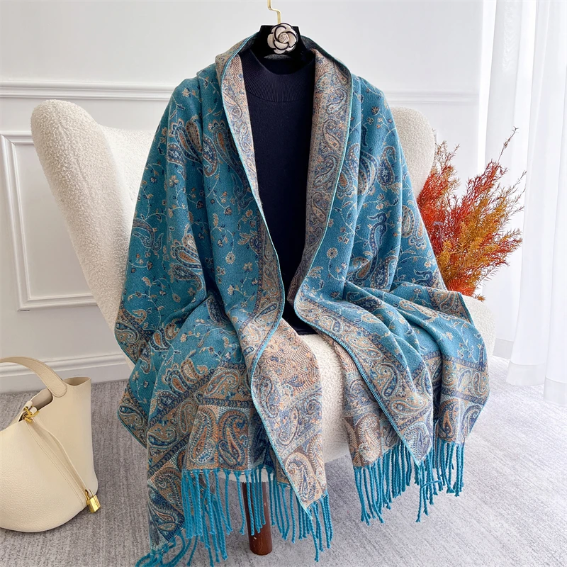 Luxury Brand Autumn Cashmere Shawl Women Wrap Warm Winter Jacquard Pashmina Scarves Design Print Female Foulard Stoles Scarf