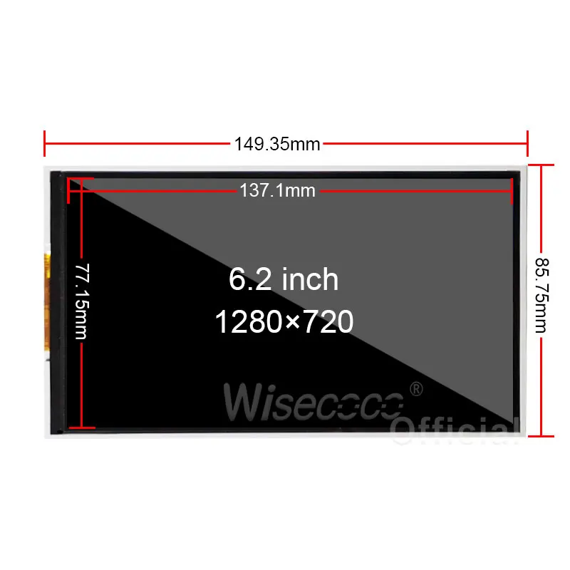 Wisecoco LCD Display 6.2 Inch 1280x720 TFT LCDS Module IPS Screen MIPI DSI Controller Board 60HZ