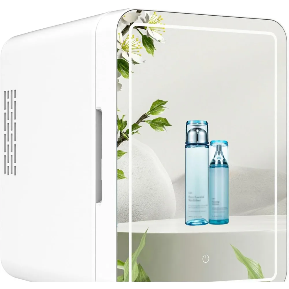 Beauty Cosmetic Refrigerator, Professional Skincare Fridge with LED Lighted Mirror, 4 Liter Capacity and Efficient Heat Dissipat
