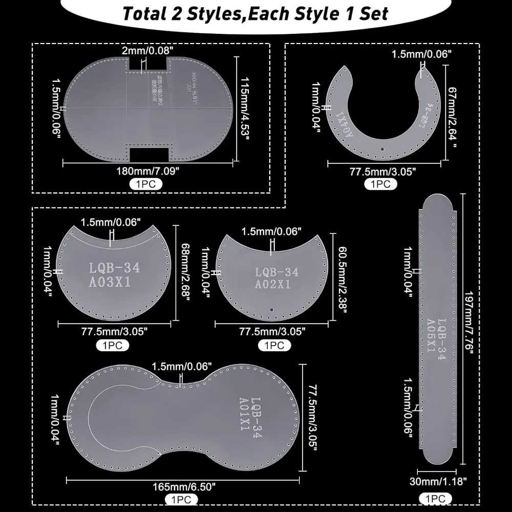 2 Arten Acryl Brieftasche Vorlage Münz geldbörse Vorlage klare Handtasche Vorlage Leder muster Schablone