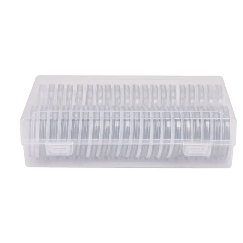 N35R-4Set 46 Mm Coin Capsules Plastic Round Coin Holder Case And 7Sizes (16/20/25/27/30/38/46Mm) Protect Gasket