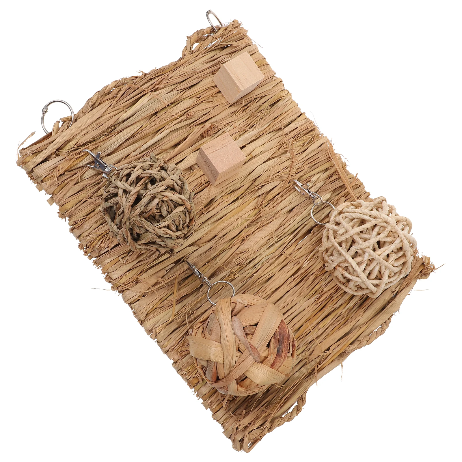 

1 set Hay Mat for Small Pets Rabbit Straw Bed Pad Grass Mat Nest Liner Teeth Care Molar Toy Pet Cage Accessories