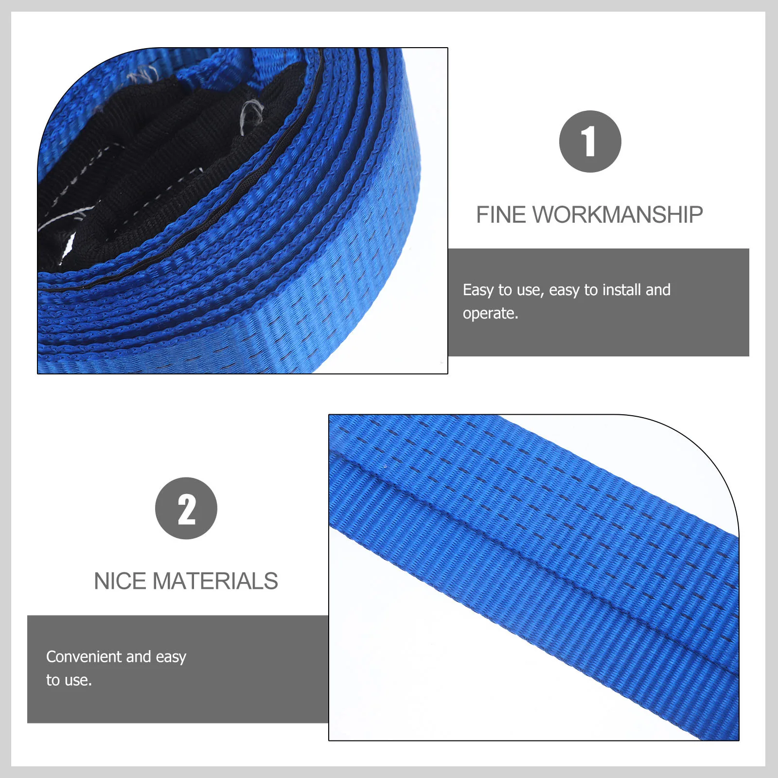 

1Set Car Tow Dolly Heavy Duty Towing Strap Nylon Polyester Boat Trailer Winch Strap Tow Chain Hook Towing Straps