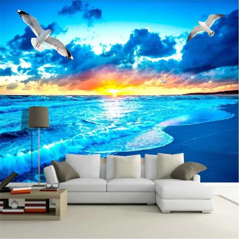 

Home Improvement Wallpaper 3D Sunrise, Seascape, Sea Living Room Bedroom Wall papers Home Decor