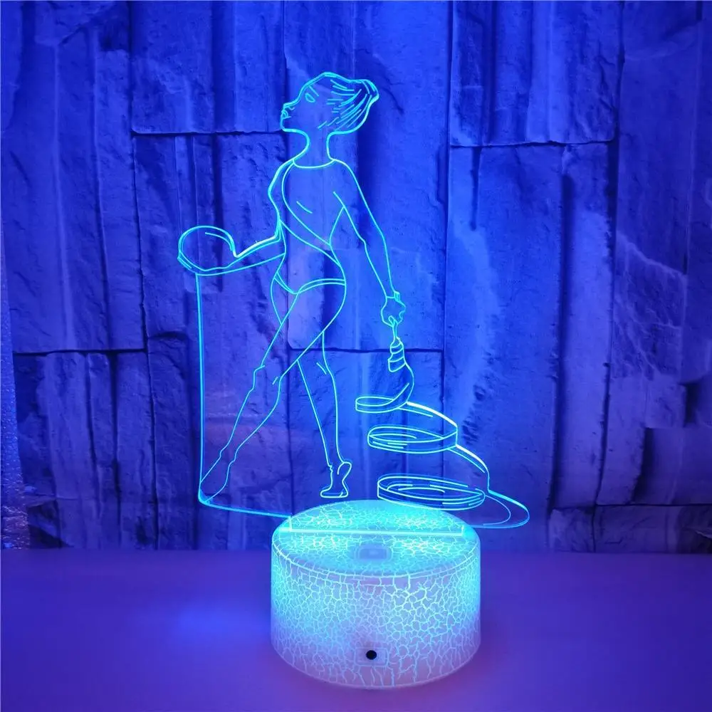 Nighdn Gymnastic Figure Led Night Light for Children USB Lamp Bedside Table Room Decor Christtmas Birthday Gift for Girlfriend