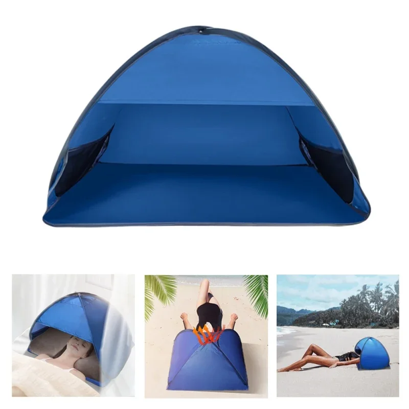 Outdoor Beach Headrest Sunshade Tent UV-protecting Sunshelter Automatic Opened Portable Camping Sunshade Tent For Adults Kids