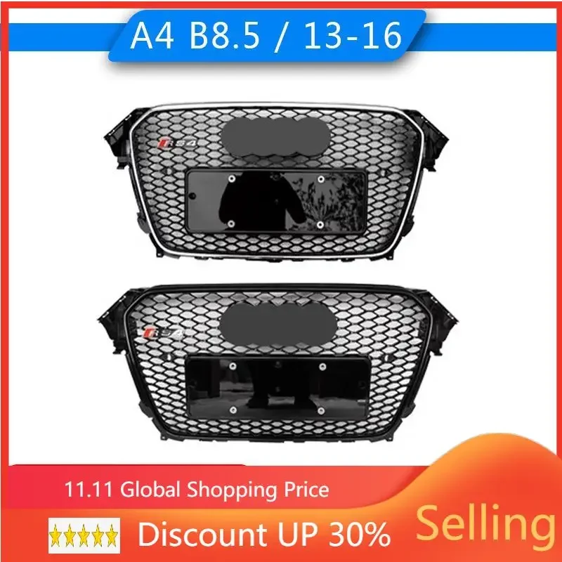 Car Front Bumper Grille Grill For  Audi A4 2013-2016 B8.5 Hot Rod Auto Salon upgrade RS4 B8PA auto Racing grills