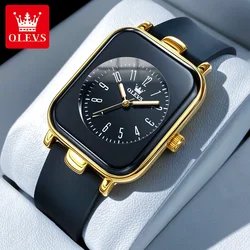 OLEVS-Relógio de Quartzo Quadrado Feminino, Moda Feminina, Casual, Impermeável, Luminoso, Simples, Silicone Strap, Mulheres, 9961