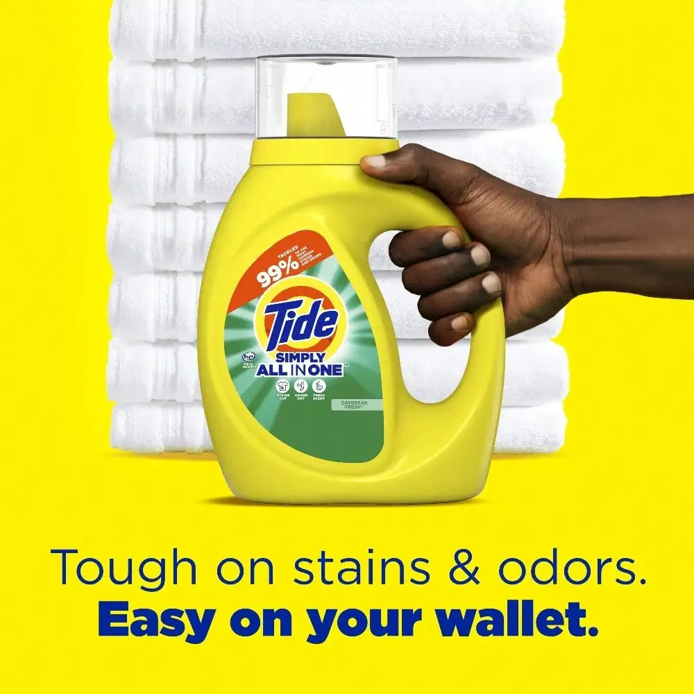 Simply Daybreak Fresh Concentrated Laundry Detergent, 117oz 89 Loads HE Compatible Stain Remover