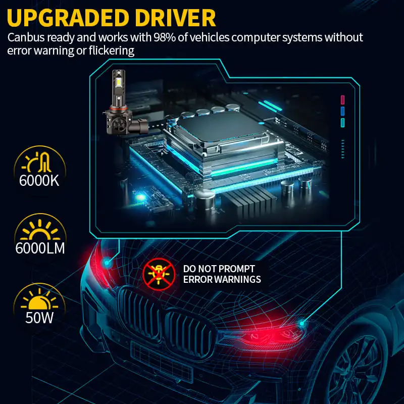 

1 комплект светодиодных мини-беспроводных автомобильных ламп 9005 HB3 для дальнего света, для Toyota Camry 2002-2006, лампы ближнего света 9006 HB4, 12В постоянного тока