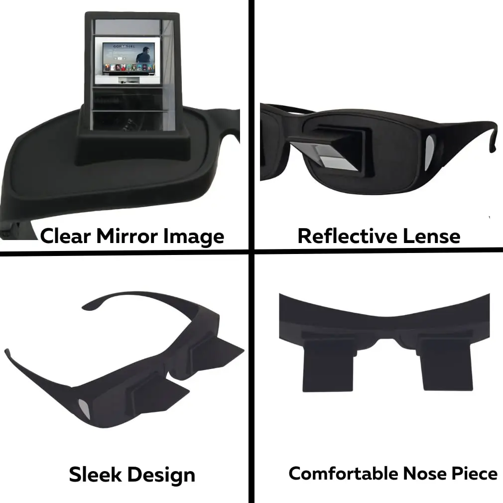 Lazy Glasses Bettprisma, horizontale High-Definition-Brille, Periskop, Liegenbrille zum Lesen und Fernsehen im Bett – Detail 8