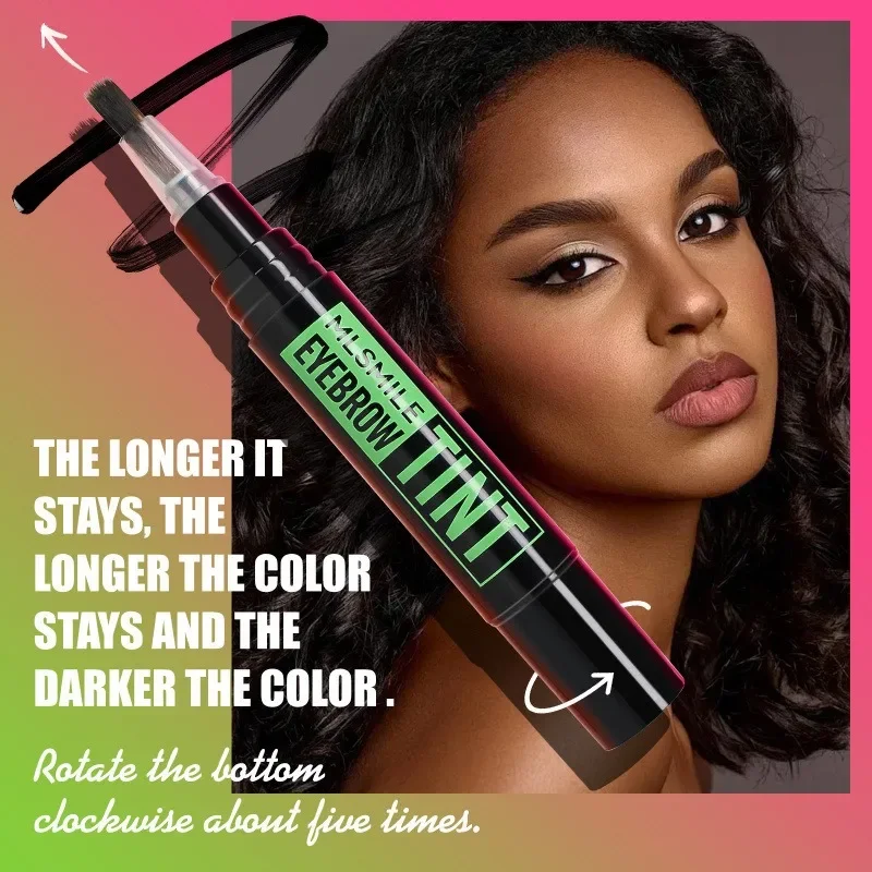 Rotating Liquid Eyebrow Dye Tint Brush Pencil Long Lasting Coloring Eyebrow Tattoo Waterproof Makeup Eyebrow Cream Stencil Kit