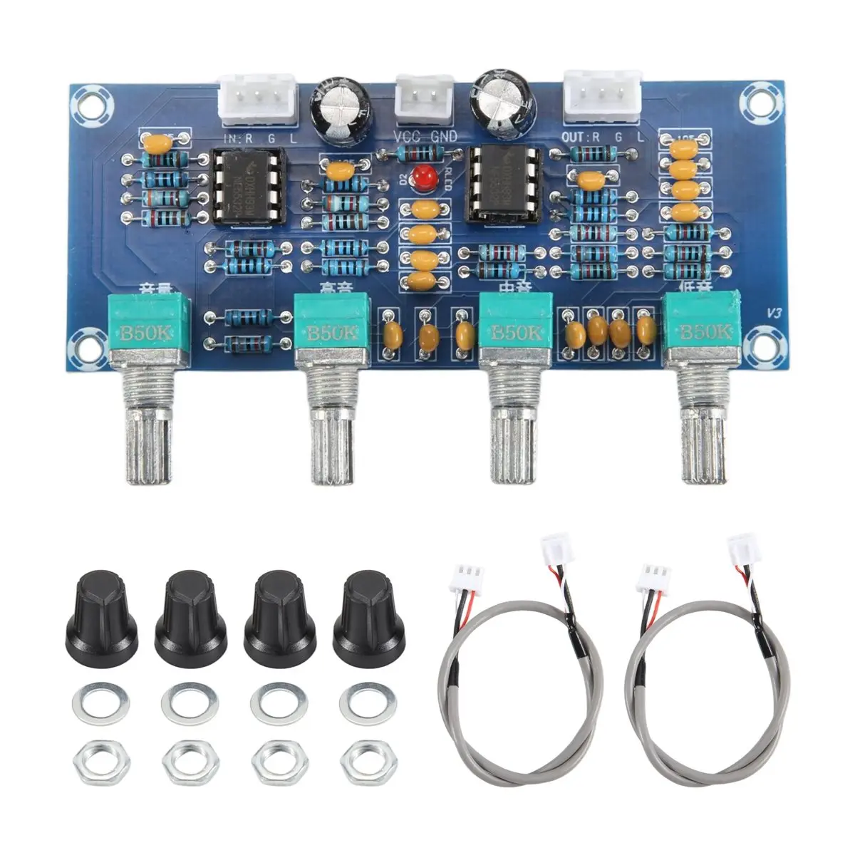 A49T XH-A901 Tone Board Preamp Pre-Amp with Treble Volume Adjustment Pre-Amplifier Tone Controller for Amplifier Board