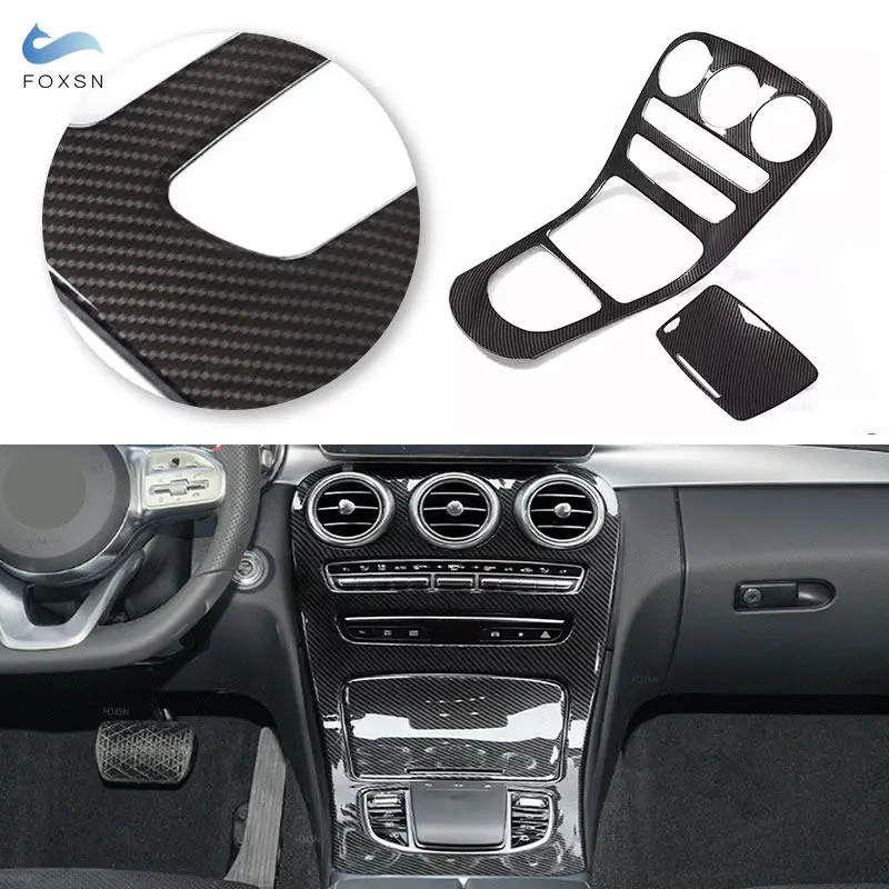 

2 шт. для Mercedes Benz C Class W205 2019-2020 GLC Class X253 2020 автомобильный ABS внутренняя центральная консоль декоративная панель отделка