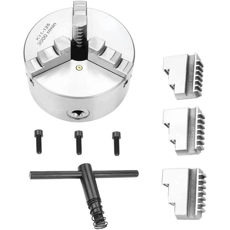 

Lathe Chuck 125mm 3 Jaw Self-centering Chuck K11-125 Mini Scroll Chuck Sanou Jaw Chuck with Harden Steel For Mini Lathe