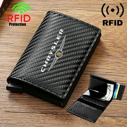 Anti Thief Rfid Credit Card Carbon Fiber Leather PU Men Wallet Gifts For Chrysler 300c 300 Pacifica 200 Sebring Car Accessories