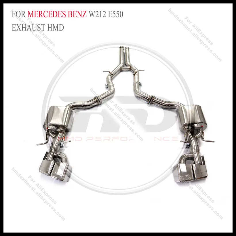 HMD Stainless Steel Exhaust System Performance Catback for Mercedes Benz W212 E550 With valves