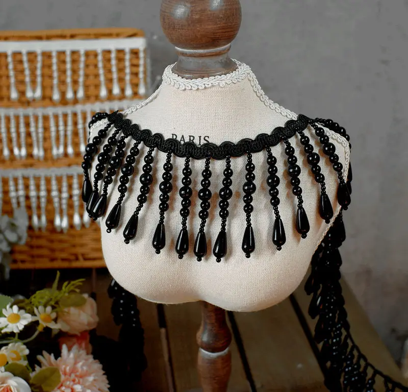 2 Yard/Lot Perlenanhänger Spitzenbesatz DIY Fransen Quaste Hochzeitskleid Kleidung Cheongsam Schal Lampe Vorhang Dekoration – Detail 21