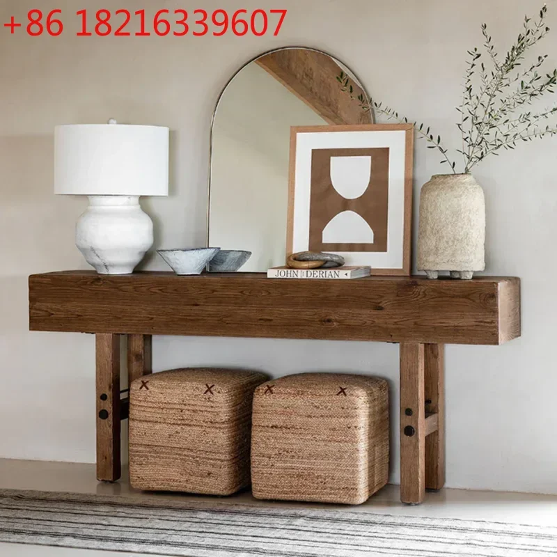 

Консольный столик TAO в ретро-стиле, длинный узкий стол для прихожей/коридора, приставной столик к дивану