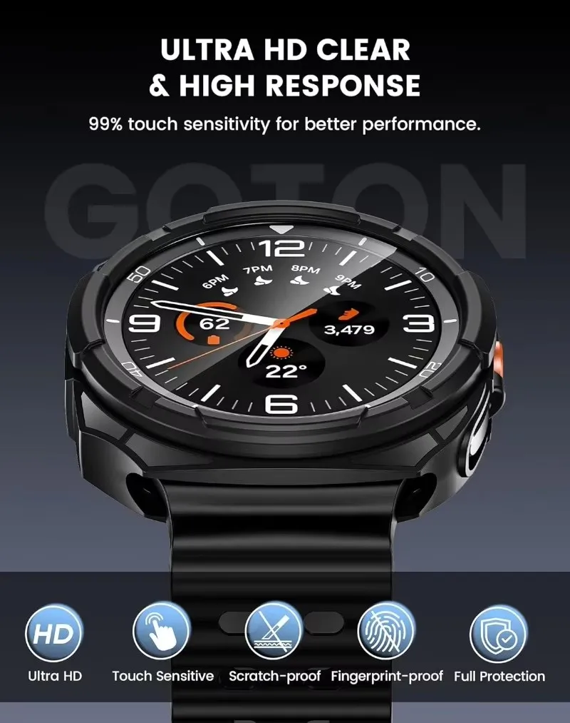 3 in 1 Cover+Tempered Glass+Bezel Ring For Samsung Galaxy Watch 8 Classic 46mm TPU Protective Bumper Watch 8 Classic Accessories