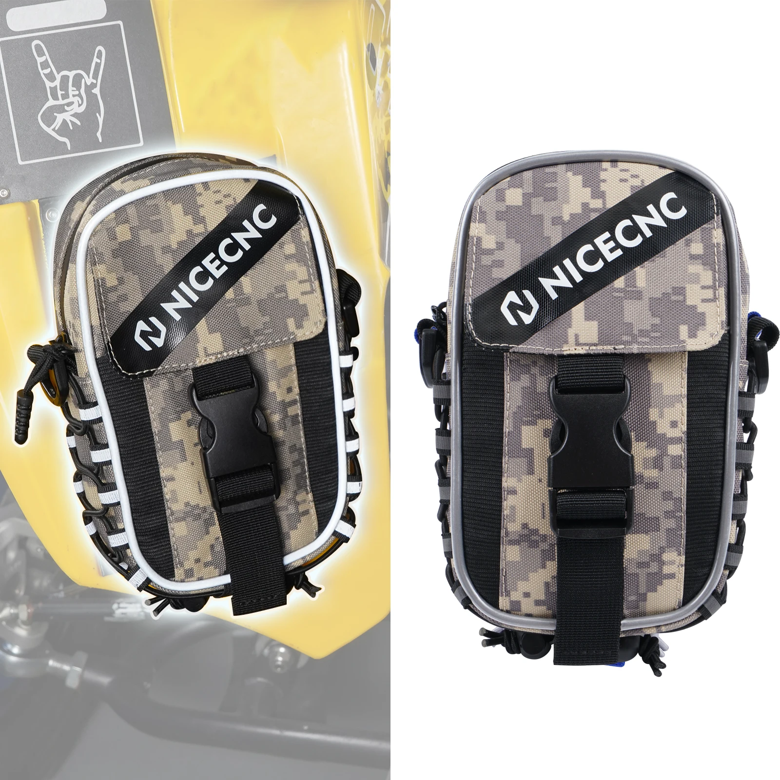 NICECNC ATV Front Fender Bag for Yamaha Raptor 700 2013-2023 700R SE 2014-2020 Vintage Tool Storage Small Bag ATV Accessories