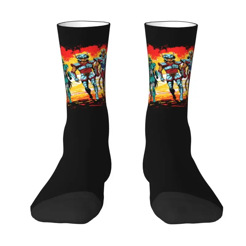 Classic Manga Saint Seiya Dress Socks for Men Women Warm Fashion Knights Of The Zodiac Crew Socks